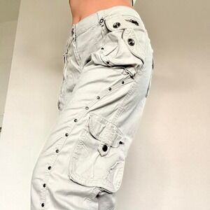 Y2K Grey Utility Cargo Pants with Cinched Ankles